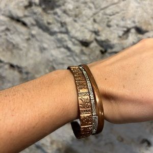 Silver and Copper Bangle Set